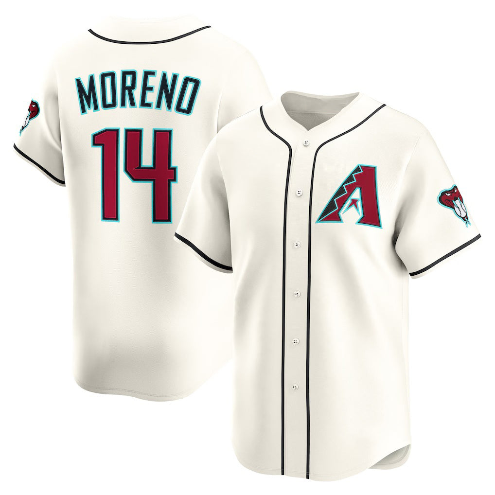 marshops Arizona Diamondbacks #14 Gabriel Moreno Cream  Home Limited Player Jersey