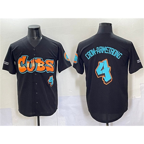 marshops Chicago Cubs #4 Pete Crow-Armstrong Black  'Graffiti North Side Edition' Vapor Premier Limited Stitched Jersey