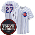 marshops Chicago Cubs #27 Seiya Suzuki White  2025 World Tour Tokyo Series Home Stitched Jersey