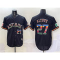 marshops Houston Astros #27 Jose Altuve Black  Mexico With World Serise Champions Patch Cool Base Stitched Jersey