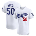marshops Los Angeles Dodgers #50 Mookie Betts White  Home Elite Stitched Jersey