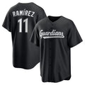 marshops Cleveland Guardians #11 Jos¨¦ Ram¨ªrez Black  Replica Player Jersey