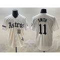 marshops Houston Astros #11 Cam Smith White  Gothic 'Houston Born Barrio Raised' Limited Stitched Jersey