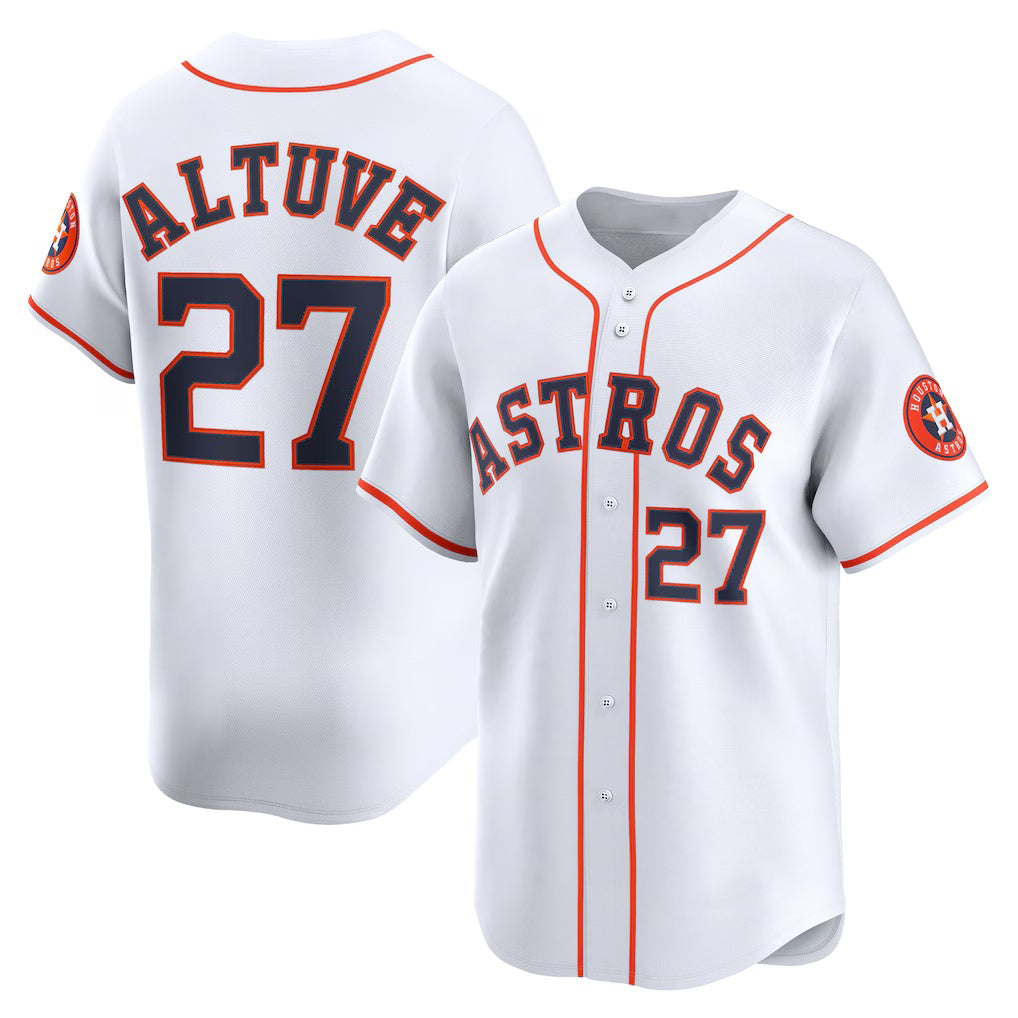 marshops Houston Astros #27 Jose Altuve White  Home Limited Player Jersey