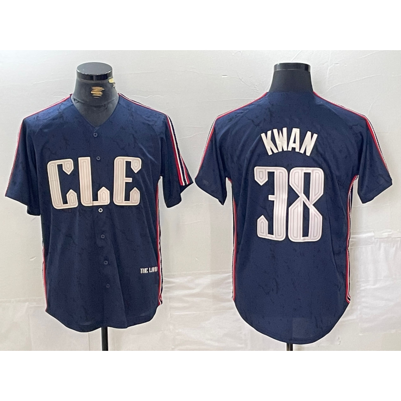 marshops Cleveland Guardians #38 Steven Kwan Navy  2024 City Connect Limited Stitched Jersey