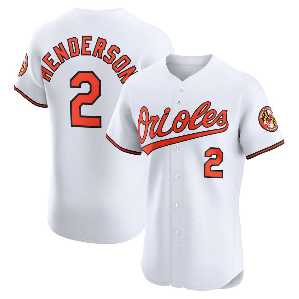 marshops Baltimore Orioles #2 Gunnar Henderson White  Home Elite Jersey