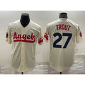 marshops Los Angeles Angels #27 Mike Trout Cream  2022 City Connect Cool Base Stitched Jersey