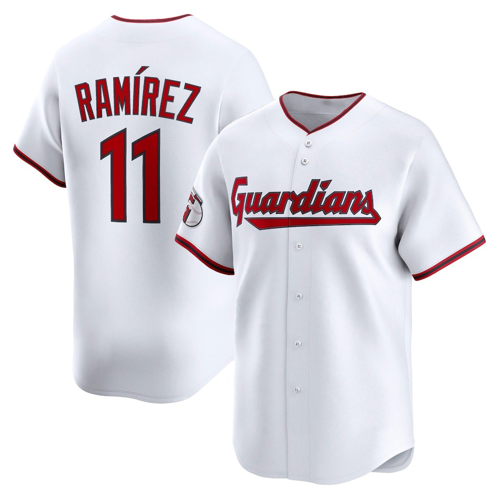 marshops Cleveland Guardians #11 Jos¨¦ Ram¨ªrez White  Home Limited Player Jersey