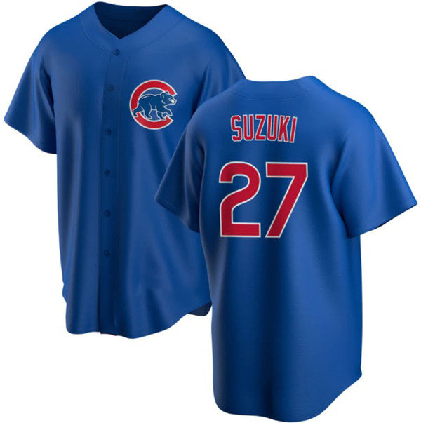 marshops Chicago Cubs #27 Seiya Suzuki Royal  Cool Base Stitched Jersey