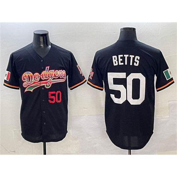 marshops Los Angeles Dodgers #50 Mookie Betts Black  Mexico Limited Stitched Jersey