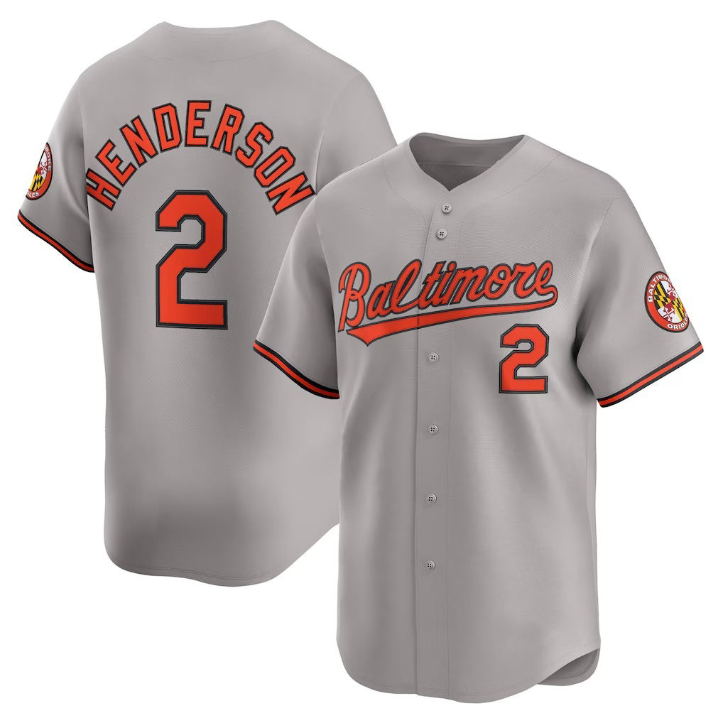 marshops Baltimore Orioles #2 Gunnar Henderson Gray  Road Limited Player Jersey