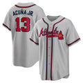 marshops Atlanta Braves #13 Ronald Acuna Jr. Gray  Road Replica Player Name Jersey