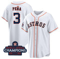 marshops Houston Astros #3 Jeremy Pena White  2022 World Series Champions Cool Base Stitched Jersey
