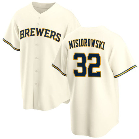 marshops Milwaukee Brewers #32 Jacob Misiorowski Cream  2025 Stitched Jersey