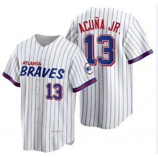 marshops Atlanta Braves #13 Ronald Acu?a Jr. 2021 City Connect Stitched White  Jersey