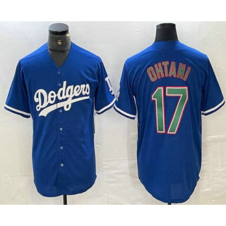 marshops Los Angeles Dodgers #17 Shohei Ohtani Blue Green  Stitched Cool Base Jerseys