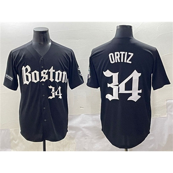 marshops Boston Red Sox #34 David Ortiz Black  Gothic Vapor Limited Stitched Jersey