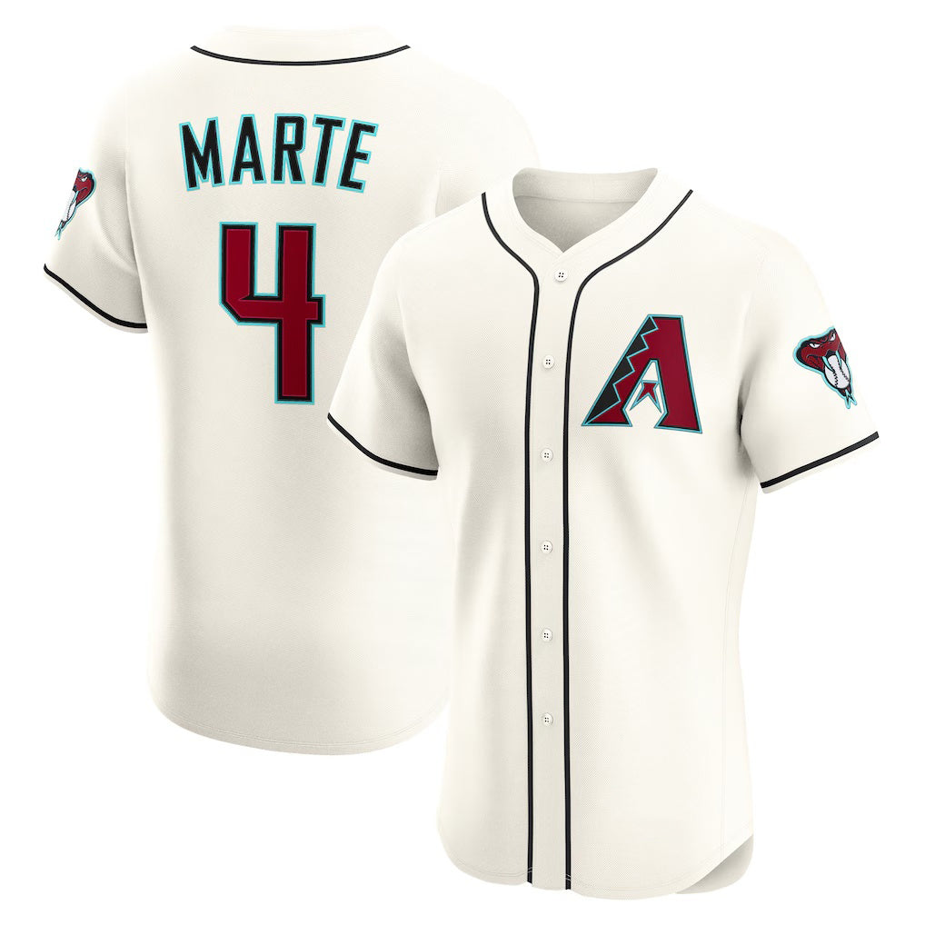 marshops Arizona Diamondbacks #4 Ketel Marte Cream  Home Elite Jersey