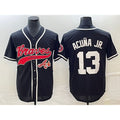 marshops Atlanta Braves #13 Ronald Acuna Jr Black  Cool Base Stitched Jersey