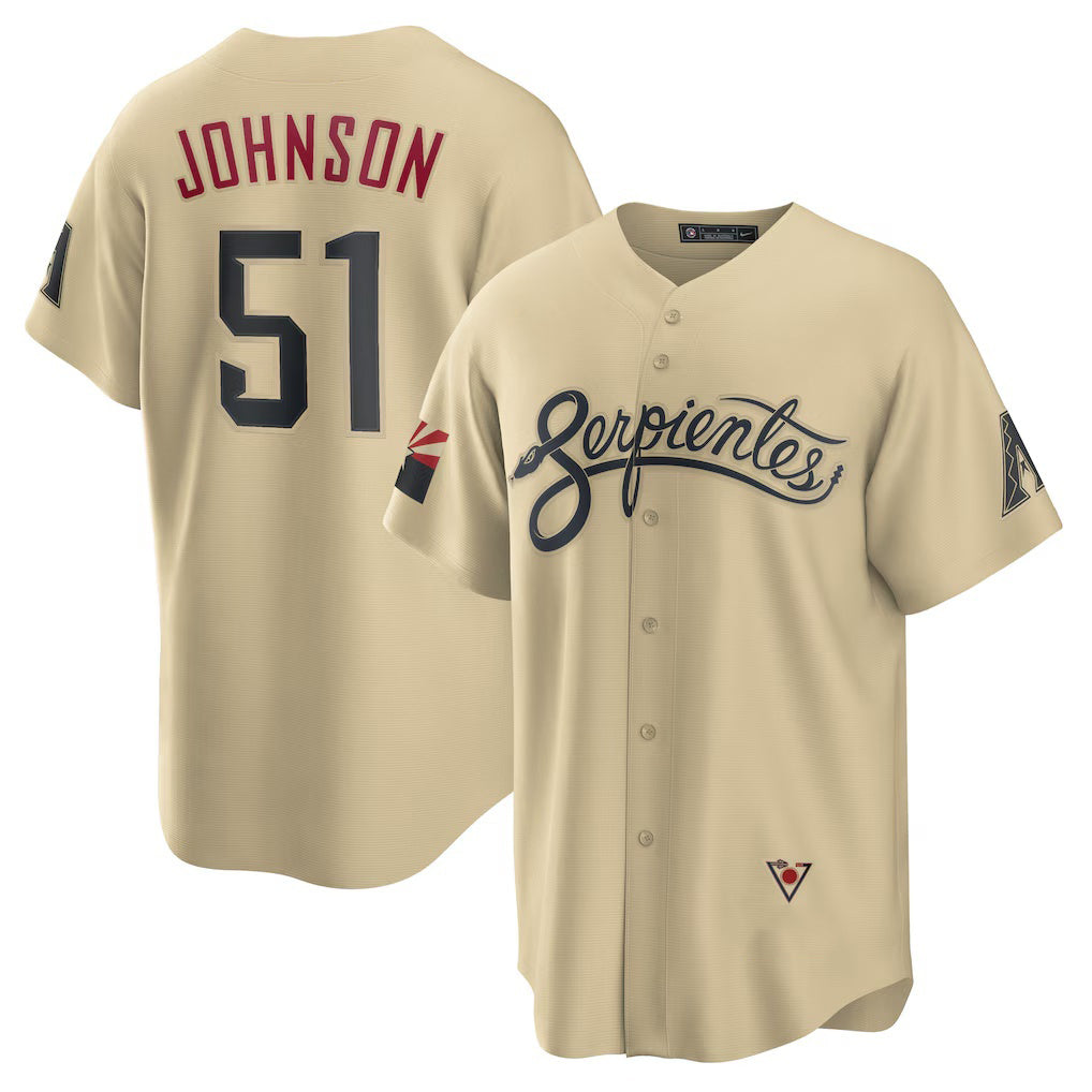 marshops Arizona Diamondbacks #51 Randy Johnson Gold  Sand City Connect Replica Player Jersey
