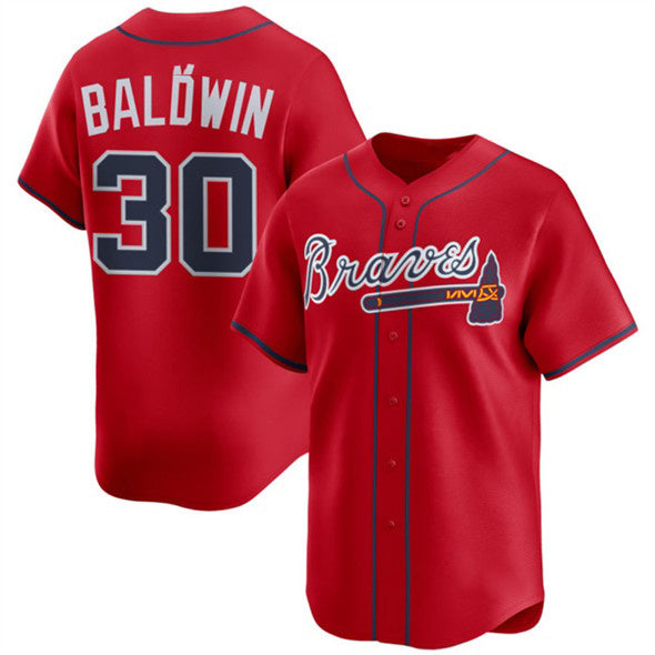 marshops Atlanta Braves #30 Drake Baldwin Red  2025 Alternate Limited Stitched Jersey