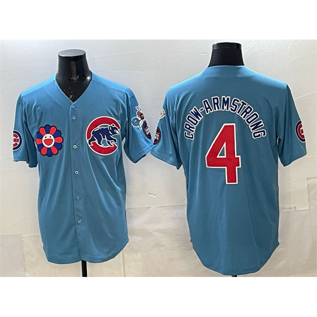marshops Chicago Cubs #4 Pete Crow-Armstrong Blue  2025 Tokyo Series 2nd Alternate Limited Stitched Jersey 2