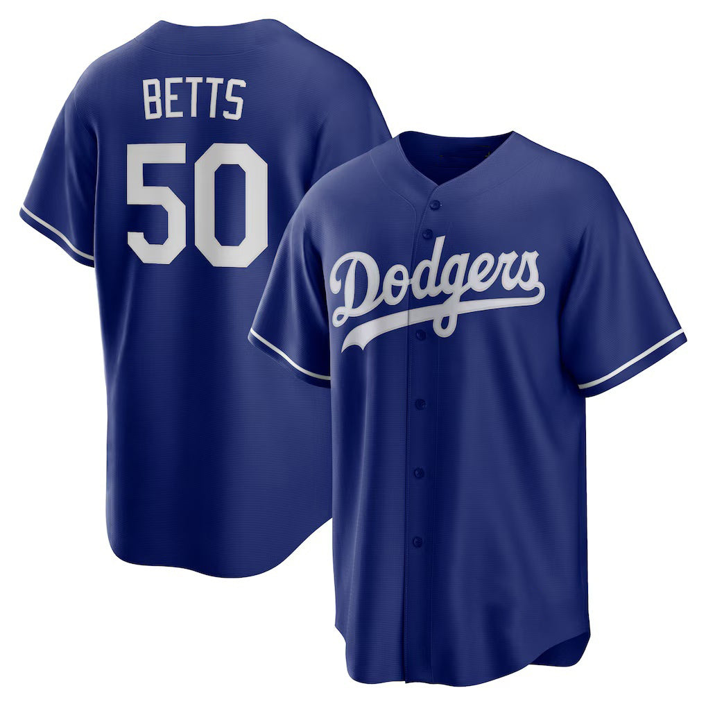 marshops Los Angeles Dodgers #50 Mookie Betts Royal  Alternate 2 Replica Jersey