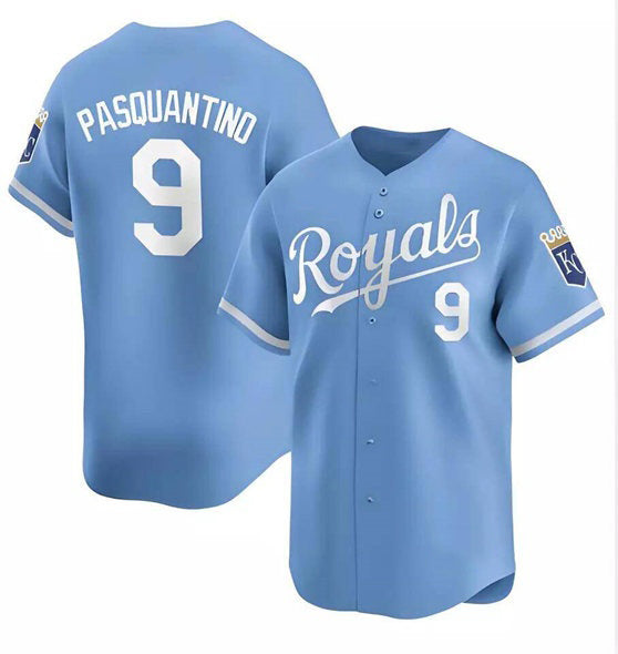 marshops Kansas City Royals #9 Vinnie Pasquantino Light Blue  Alternate Limited Stitched Jersey