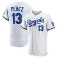 marshops Kansas City Royals #13 Salvador Perez White  Flex Base Stitched Jersey