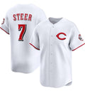 marshops  Cincinnati Reds #7 Spencer Steer White  2025 Home Limited Stitched Jersey
