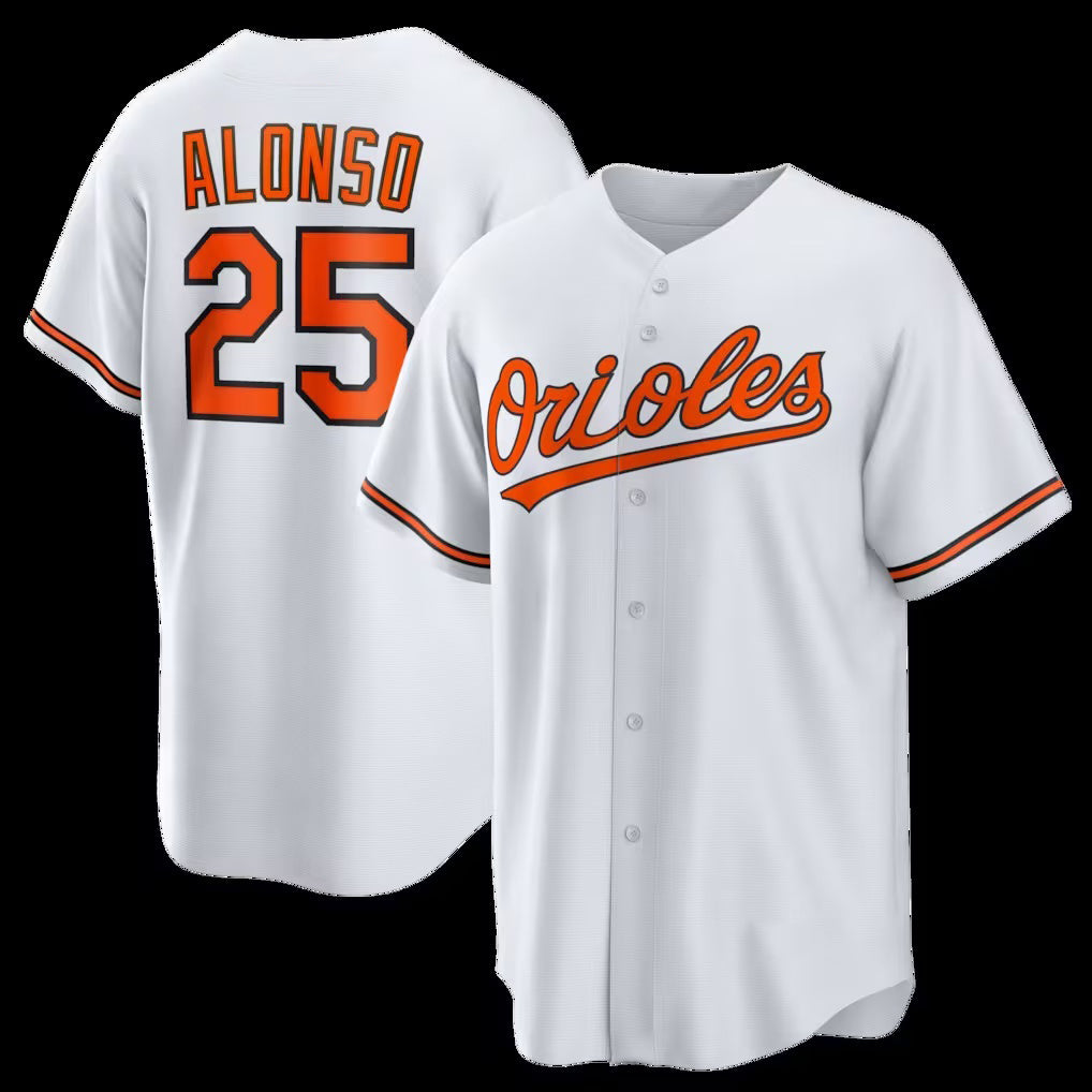 marshops Baltimore Orioles #25 Pete Alonso White  Home Replica Jersey