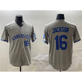 marshops Kansas City Royals #16 Bo Jackson Gray  2024 Away Limited Stitched Jersey