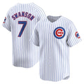 marshops Chicago Cubs #7 Dansby Swanson White  Home Limited Player Jersey