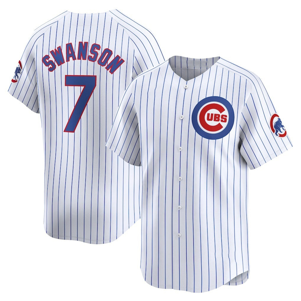 marshops Chicago Cubs #7 Dansby Swanson White  Home Limited Player Jersey