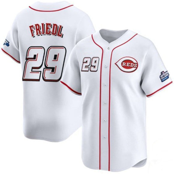 marshops  Cincinnati Reds #29 TJ Friedl White  2025 Speedway Classic Home Limited Stitched Jersey