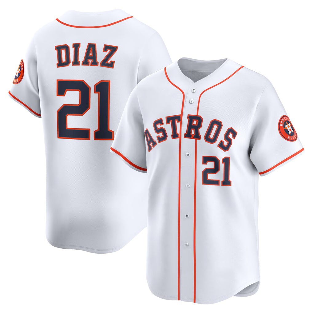 marshops Houston Astros #21 Yainer Diaz White  Home Limited Player Jersey