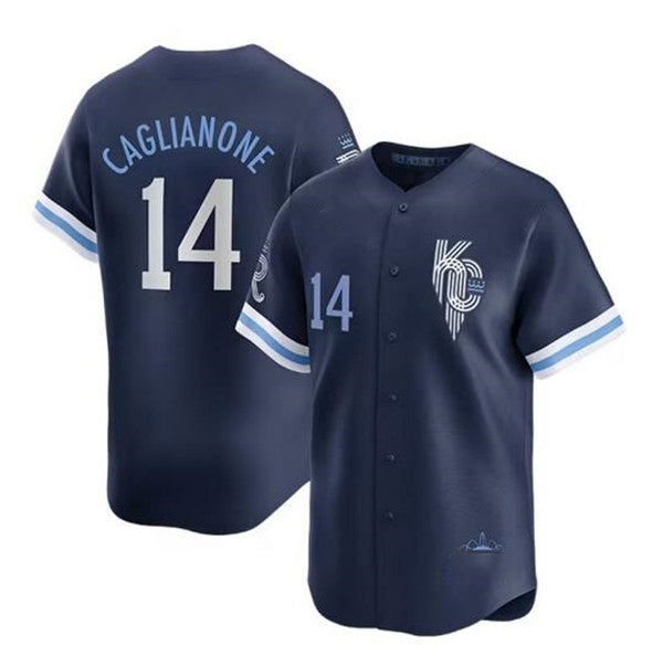 marshops Kansas City Royals #14 Jac Caglianone Navy  City Connect Limited Stitched Jersey
