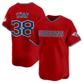 marshops Cleveland Guardians #38 Steven Kwan Red  Alternate Limited Stitched Jersey