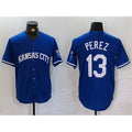 marshops Kansas City Royals #13 Salvador Perez Royal  Cool Base Stitched Jersey