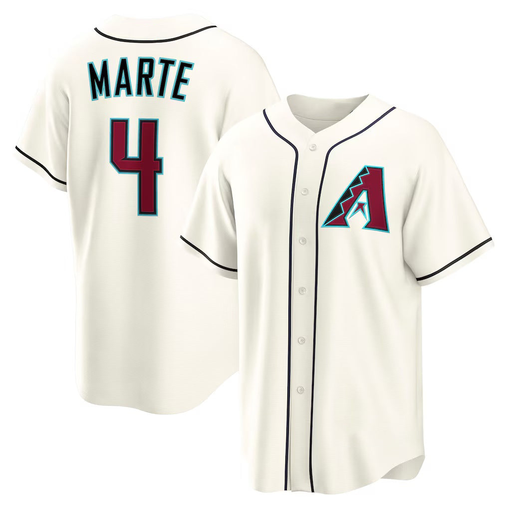 marshops Arizona Diamondbacks #4 Ketel Marte Cream  Home Replica Jersey