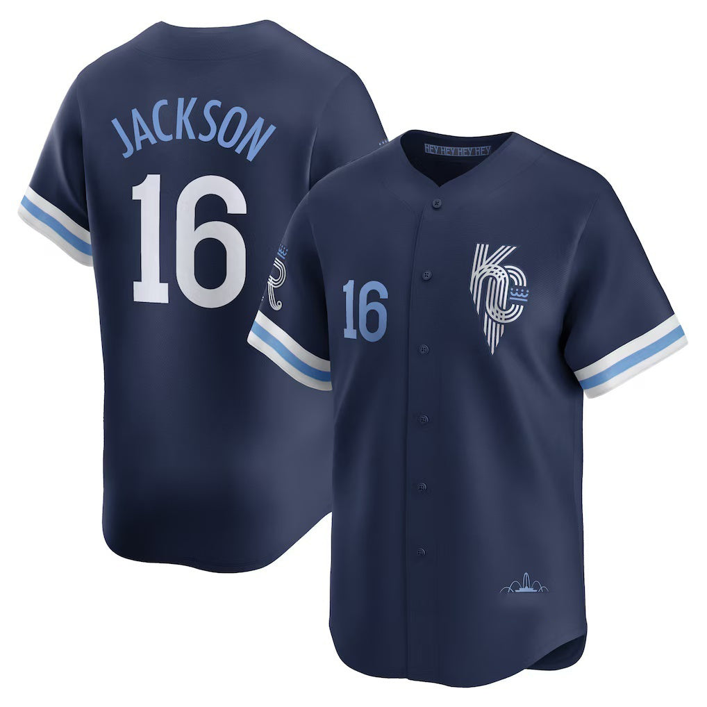 marshops Kansas City Royals #16 Bo Jackson Navy  City Connect Retired Player Jersey