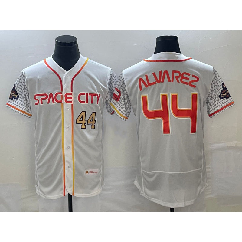 marshops Houston Astros #44 Yordan Alvarez Number White  2023 City Connect Flex Base Stitched Jersey 3