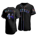 marshops Houston Astros #44 Yordan Alvarez Iridescent Holographic Collection Jersey - Black