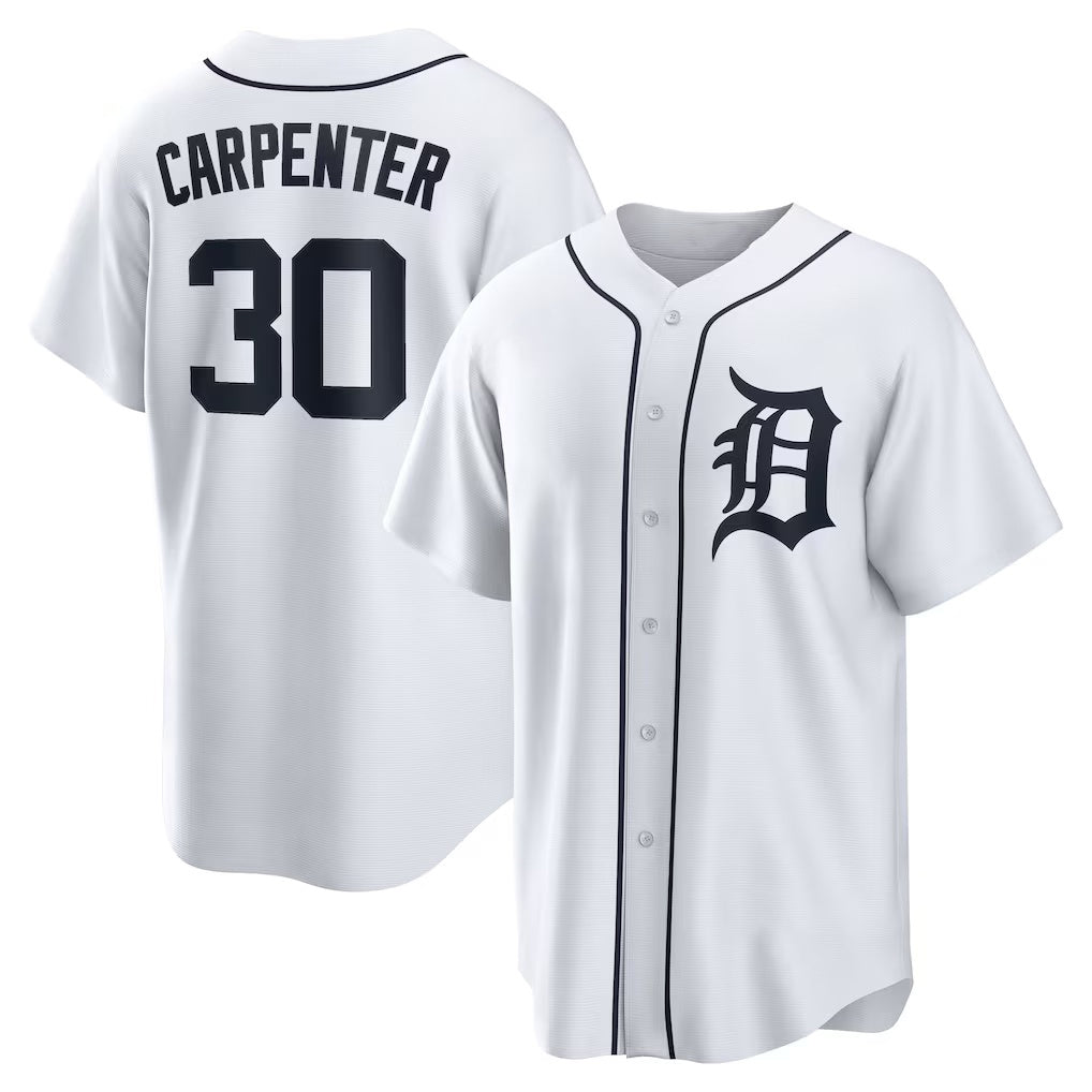 marshops Detroit Tigers #30 Kerry Carpenter White  Home Replica Jersey