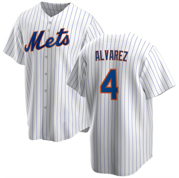 marshops New York Mets #4 Francisco ¨¢lvarez White  Cool Base Stitched Jersey