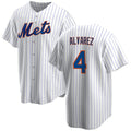 marshops New York Mets #4 Francisco ¨¢lvarez White  Cool Base Stitched Jersey
