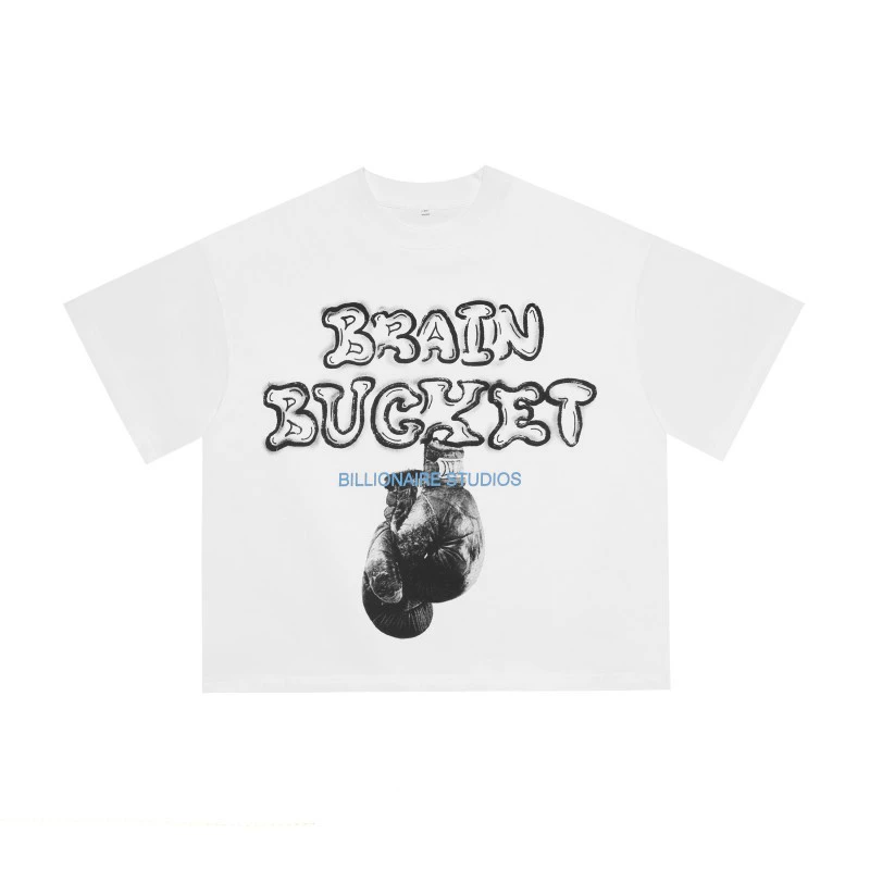 Marshops Foreign Trade Wholesale Billi0N Hip-Hop High Street Fashion Brand Cartoon Pattern Graffiti Drop Shoulder Sleeve Couple Short-Sleeve T-Shirt