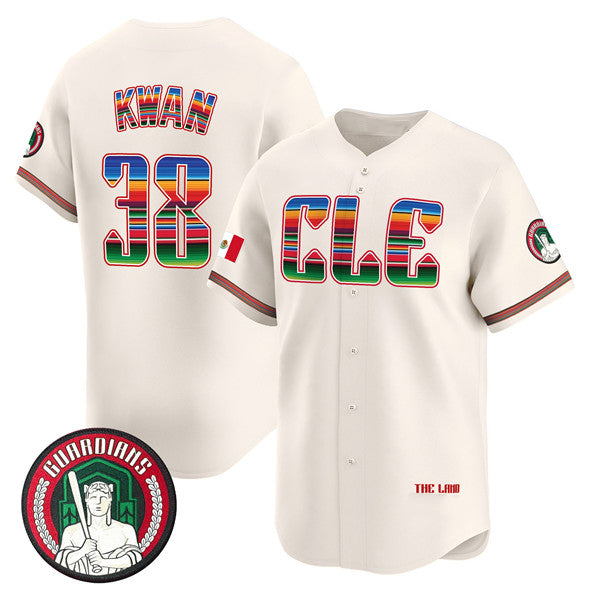 marshops Cleveland Guardians #38 Steven Kwan Cream  Mexico Vapor Premier Limited Stitched Jersey