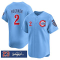 marshops Chicago Cubs #2 Nico Hoerner Blue  'Ryne Sandberg Tribute' Vapor Limited V3 Stitched Jersey