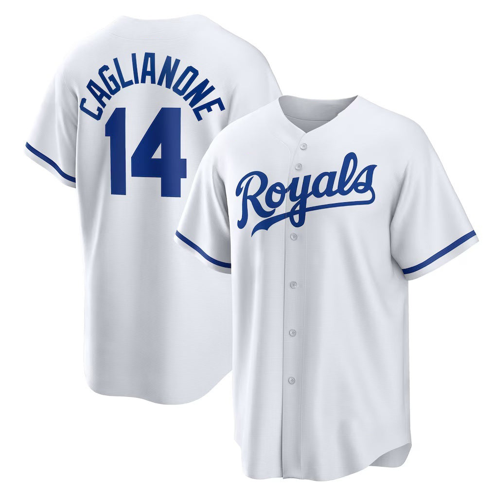 marshops Kansas City Royals #14 Jac Caglianone White  Home Replica Jersey